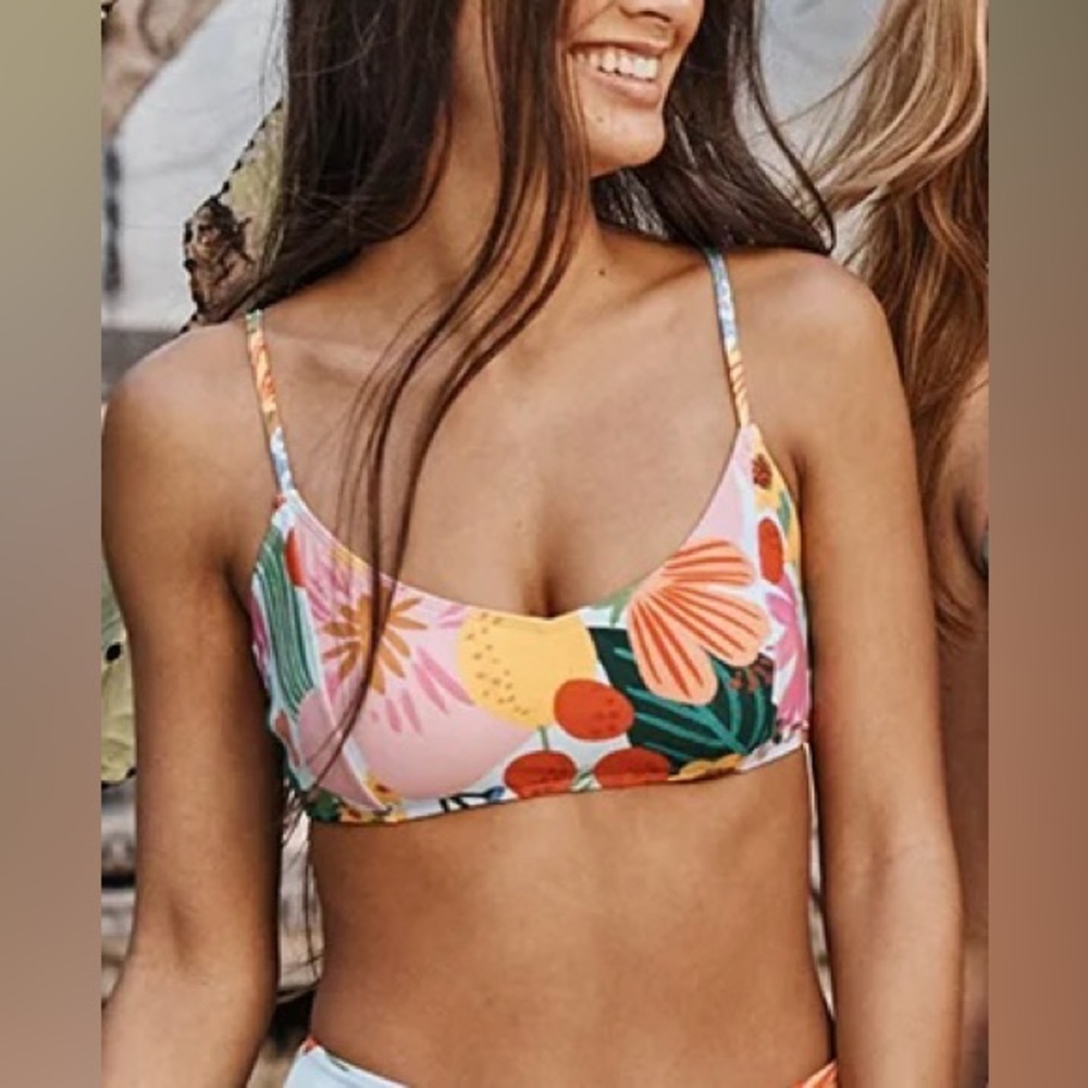 Rifle Paper Company x Summersalt Bikini TOP (only) Size 8 Wanderlust Retail $65